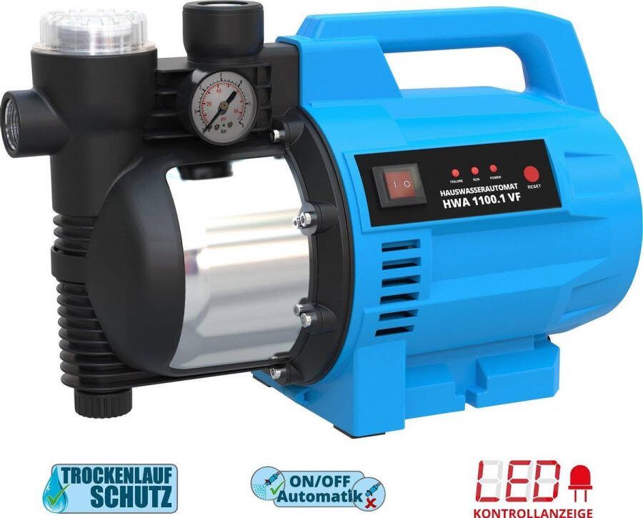 Güde Waterpomp Tuinpomp automatisch watersysteem met waterfilter 1100W 4600L u Max. temperatuur 35°C