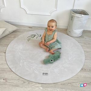 GuGu The Hero Premium Speelmat Olive Garden Rond 120cm Veilige Mat voor Peuters Kinderkamer Mat Decoratie voor de Kinderkamer EU-Product