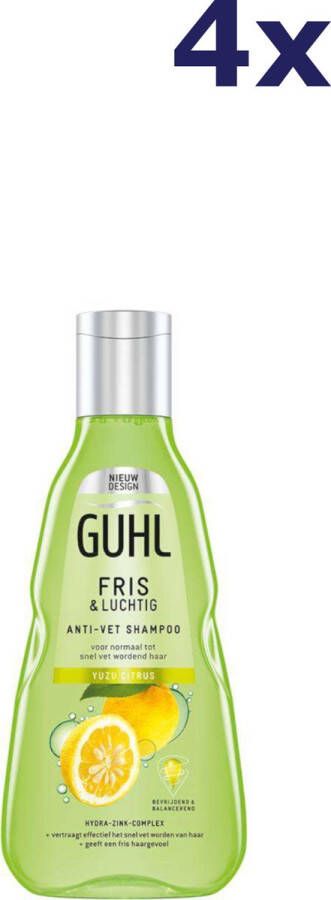 Guhl Fris & Luchtig shampoo 4 x 250 ml voordeelverpakking