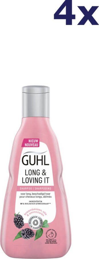 Guhl Shampoo Long & Loving It 4x250ml Voordeelverpakking