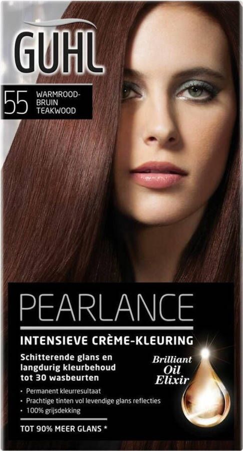 Guhl Pearlance Intensieve Crème haarkleuring N55 Warmroodbruin Teakwood