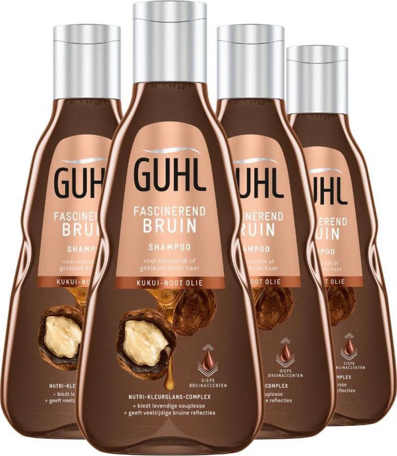 Guhl Fascinerend Bruin shampoo 4 x 250 ml voordeelverpakking