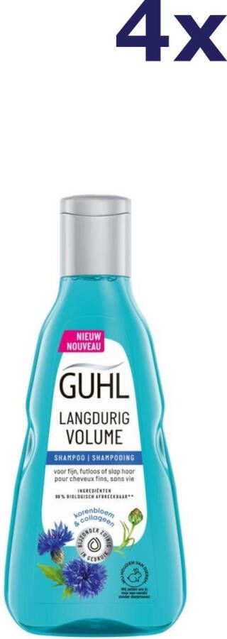 Guhl Langdurige Volume shampoo 4 x 250 ml voordeelverpakking