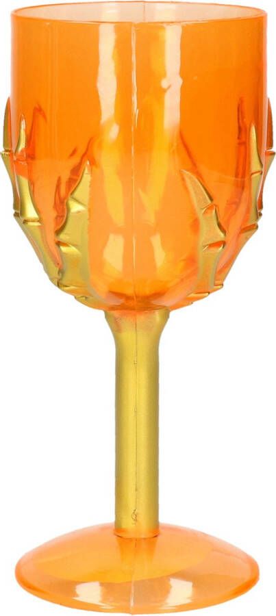 Fiestas Guirca Horror kelk wijnglas drinkbeker oranje 18 cm Feestbekertjes