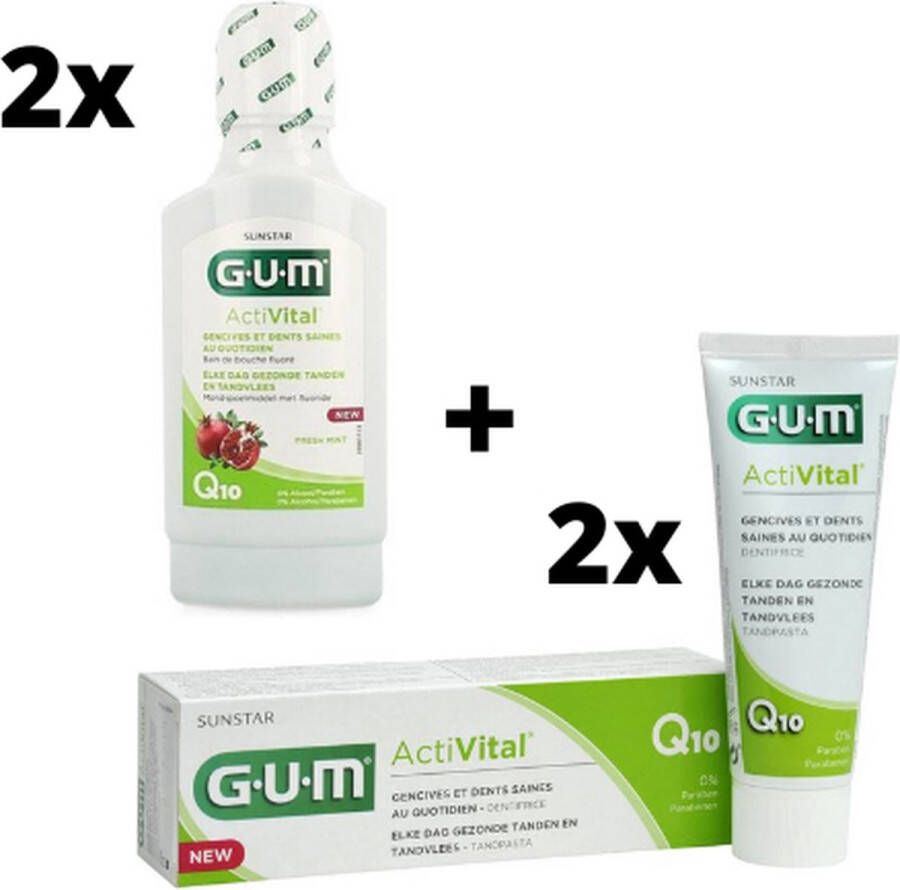 Gum Activital Voordeelverpakking 2x Mondwater + 2x Tandpasta