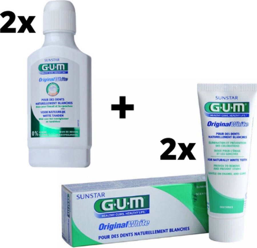 Gum Original White Voordeelpakket 2x Mondwater + 2x Tandpasta