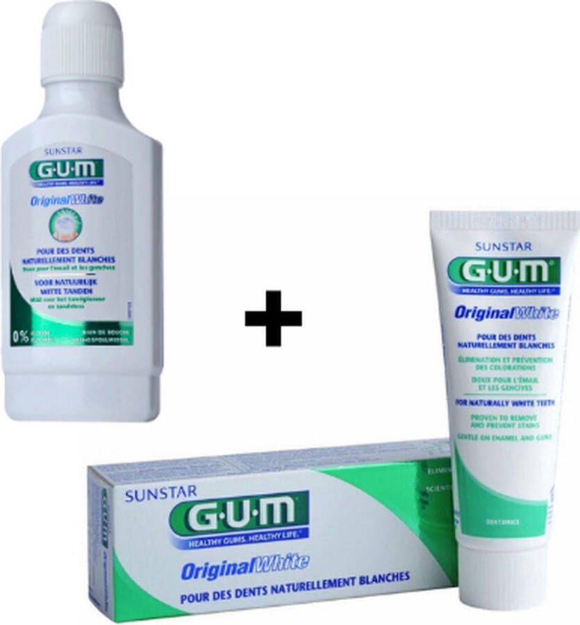 Gum Original White Voordeelpakket Mondwater + Tandpasta