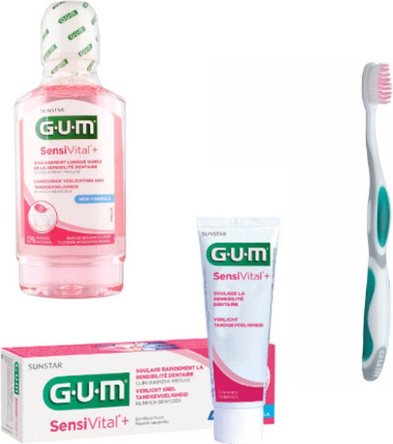 Gum SensiVital+ Voordeelpakket Mondwater + Tandpasta + Tandenborstel