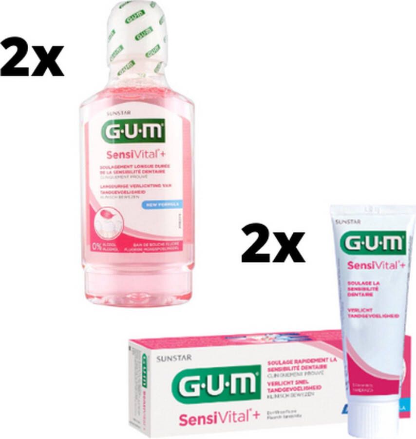 Gum SensiVital+ Voordeelverpakking 2x Mondwater + 2x Tandpasta