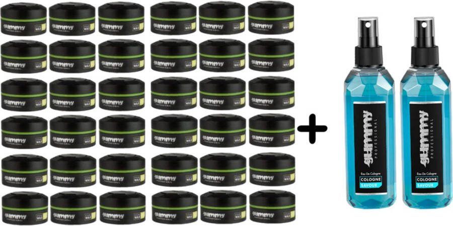 Gummy Styling Wax Matte Finish 36 stuks + professional COLOGNE SAVOUR eau de cologne