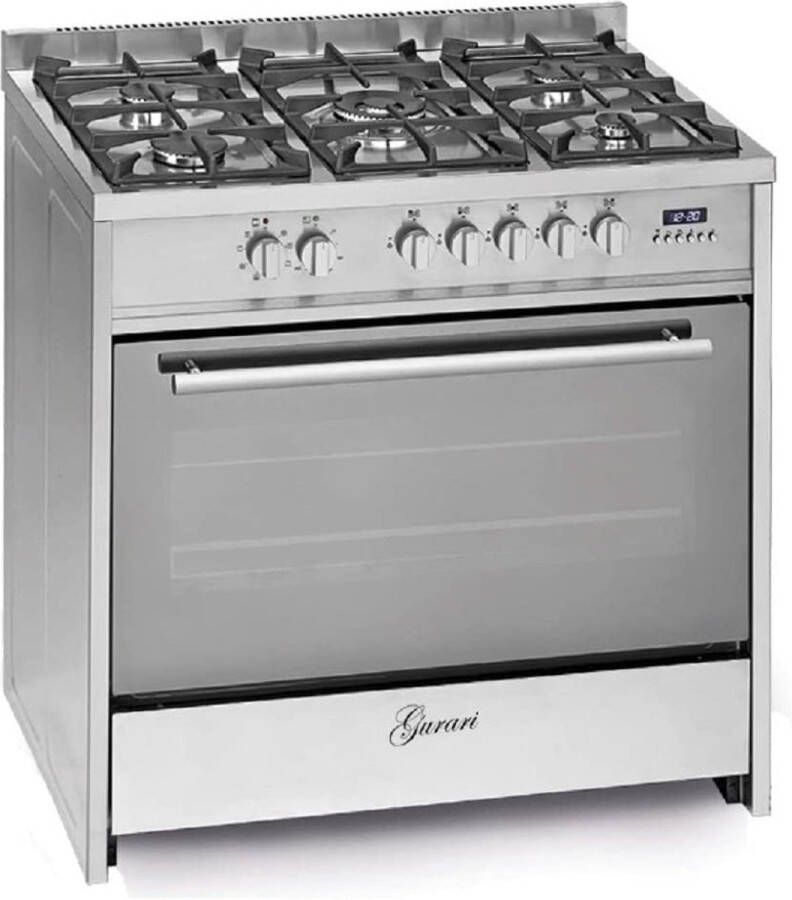Gurari GCH G 910 X gasfornuis vrijstaand 90 cm met 1 telescopische lade Range Coocker 116L Incl. WOK adapter