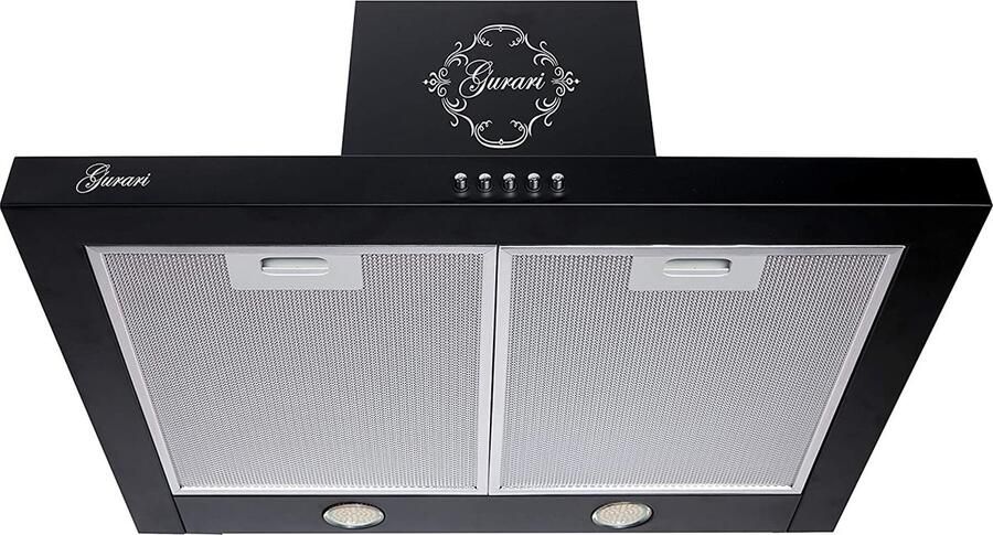 Gurari wandafzuigkap GCH F 461 BL 6 N afzuigkap 60 cm in zwart 1000m³ h