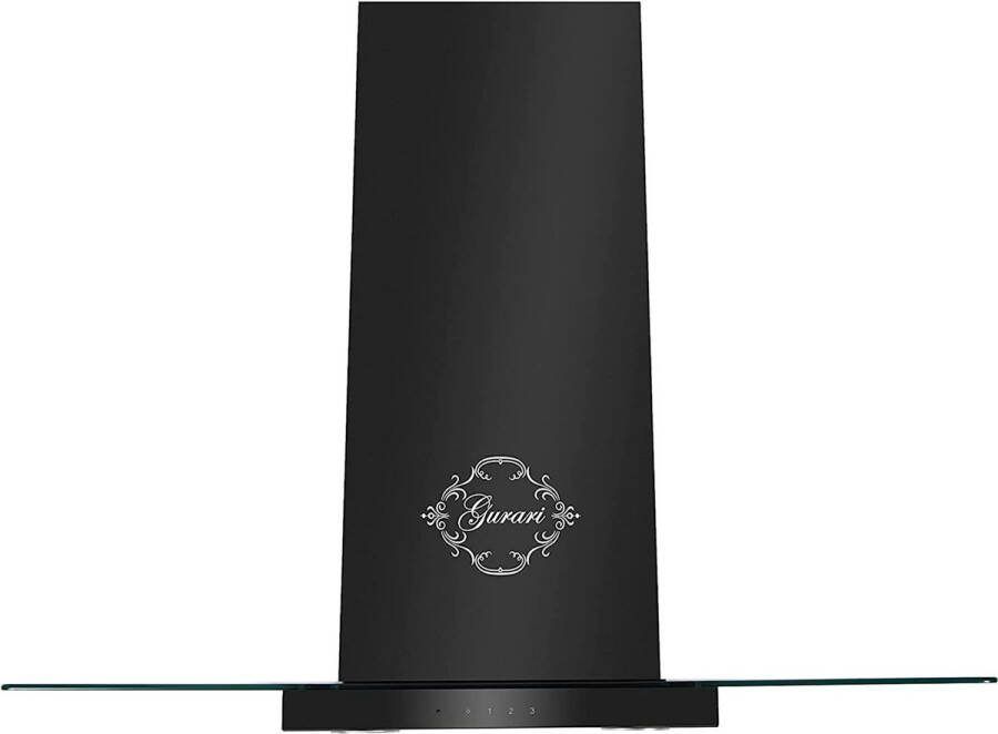 Gurari wandafzuigkap GCH T 466 90 BL PRIME afzuigkap 90 cm 1000m³ h wandafzuigkap in zwart met glas