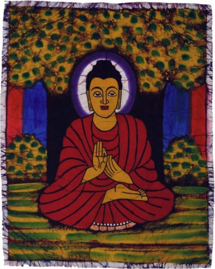 Guru Shop Batik wandkleed van Nepal Boeddha 45 x 55 cm