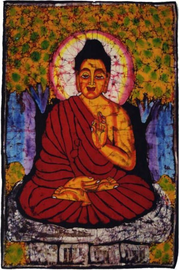Guru Shop Batik wandkleed van Nepal Boeddha 60 x 90 cm