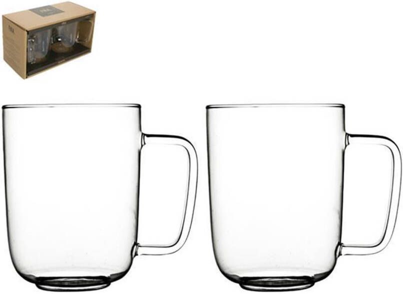 Gusta Fika Glas 400ml Koffie Thee set 2 stuks