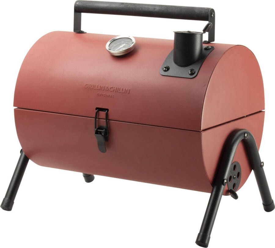 Gusta Grillin' & Chillin' BBQ Barbecue Smoker Rood 34x21 5cm