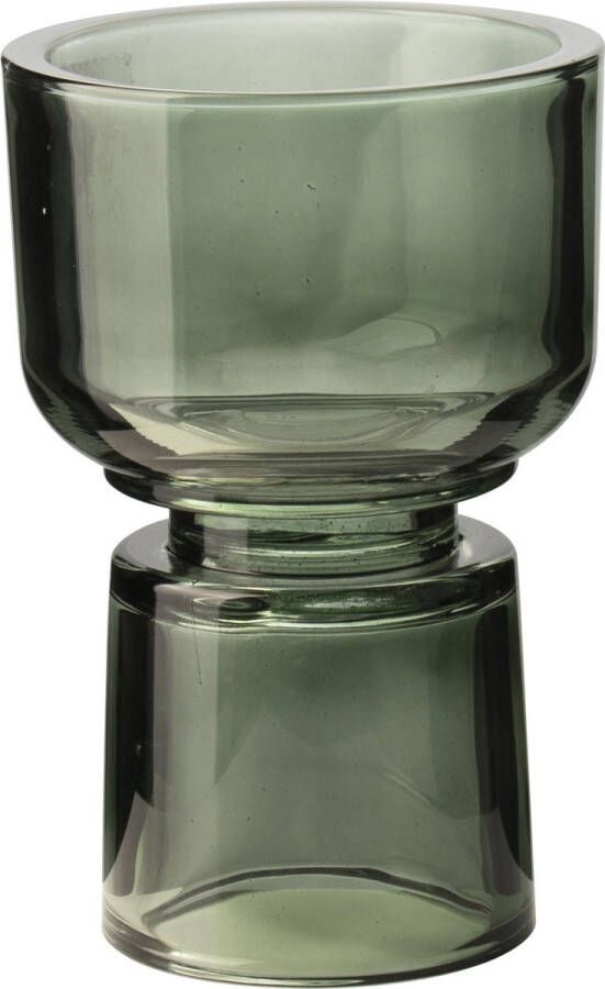 Gusta waxinelichthouder groen Waxinelichthouders glas 2 kanten te gebruiken Ø 10 5 centimeter x 16 centimeter