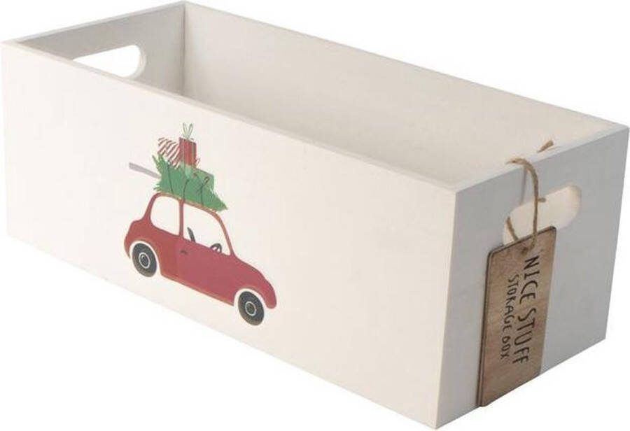 Gusta Houten kistje Kerst 34x15cm