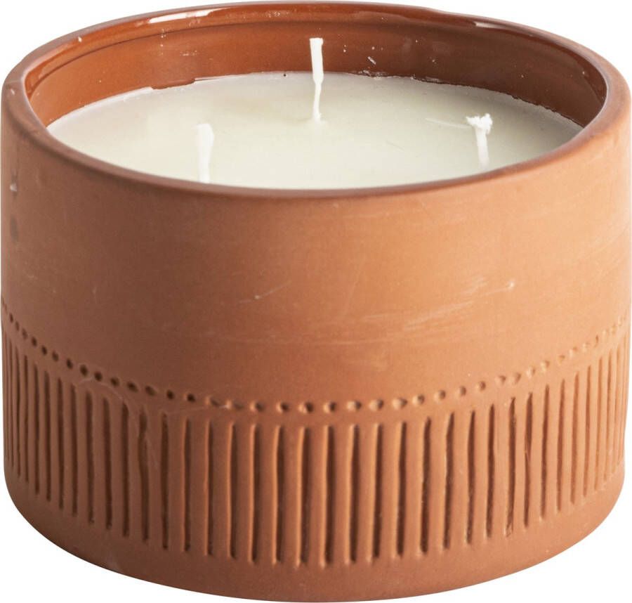Gusta Kaars 3 lonten Terracotta ø12x8cm