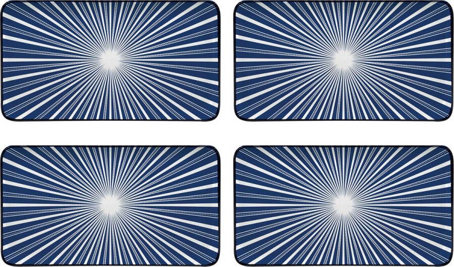 Gusta Lage serveerschaal rechthoek Stripes Set 4 stuks 22 5x12 5cm Out of the blue
