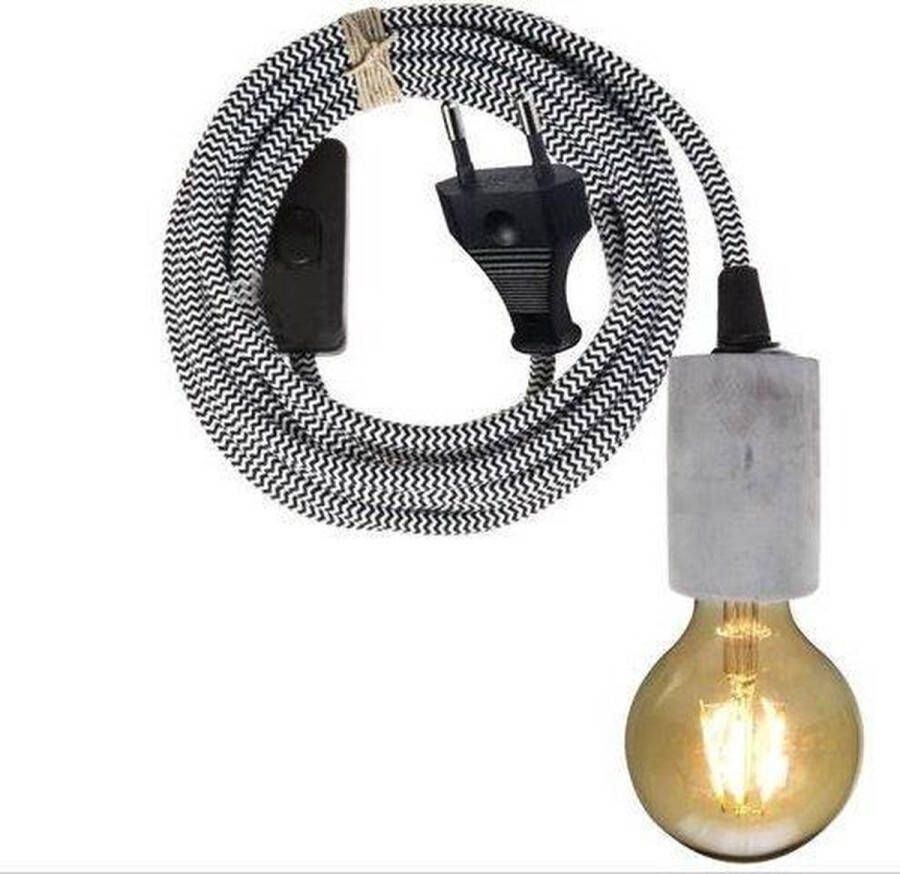 Gusta LED Hanglamp Beton Grijs Zwart Wit 200cm