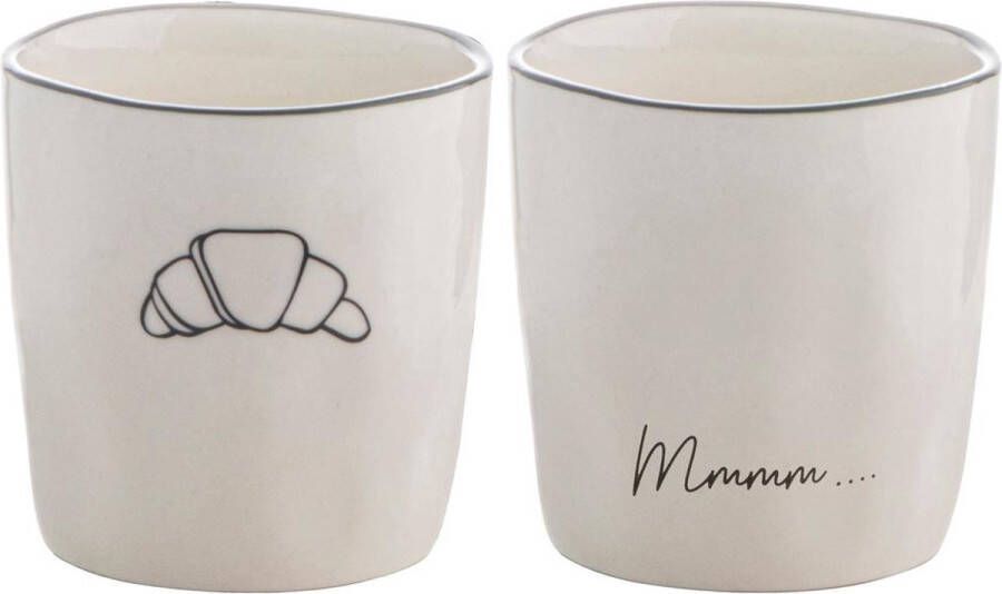 Gusta Mok ENJOYABLES set van 2 wit keramiek