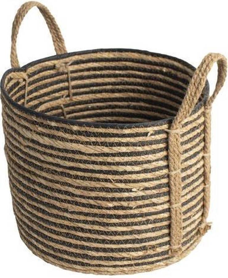 Gusta Opbergmand Jute Gestreept ø32x25cm