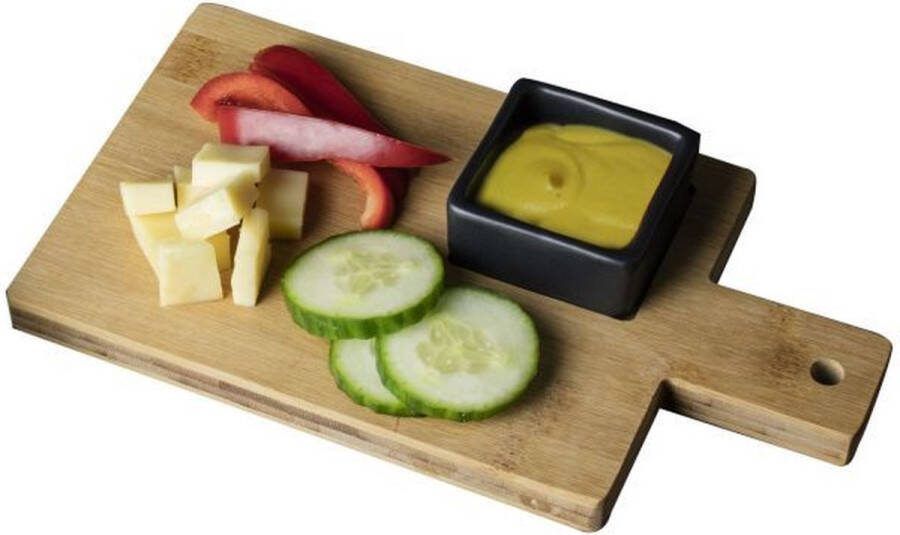 Gusta Serveerplankje met zwart vierkant schaaltje