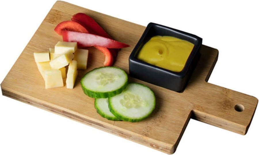 Gusta Serveerplankje met zwart vierkant schaaltje