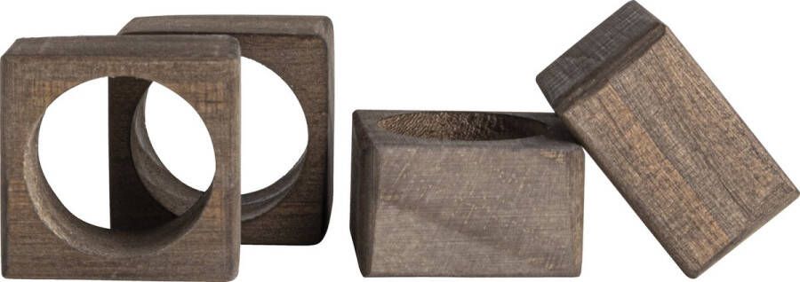 Gusta Servetringen vierkant Set 4 stuks Hout