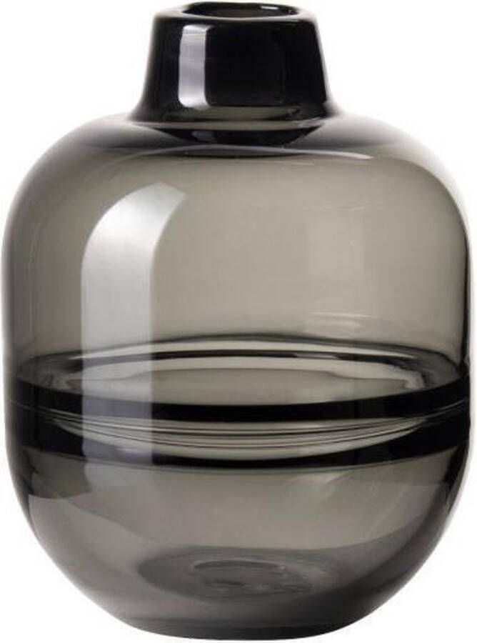 Gusta® Vaas glas met lijn ø12x19cm grijs