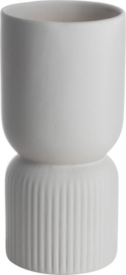 Gusta® Gusta Vaas Ribbel Ø8x20 2 cm taupe