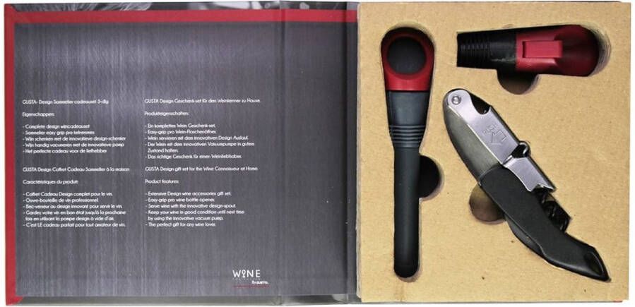 Gusta Wijnset Wijn Accessoires Design Sommelier cadeauset 3-dlg