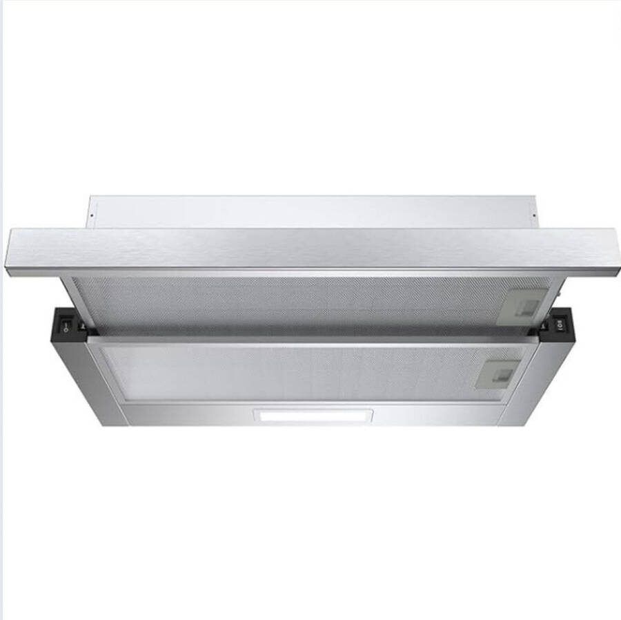 GUTEC Afzuigkap 60 cm Recirculatie Dampkap Stil en Krachtig Vlakscherm Afzuigkappen 60 cm Met Geheugenfunctie & LED-verlichting Zilver