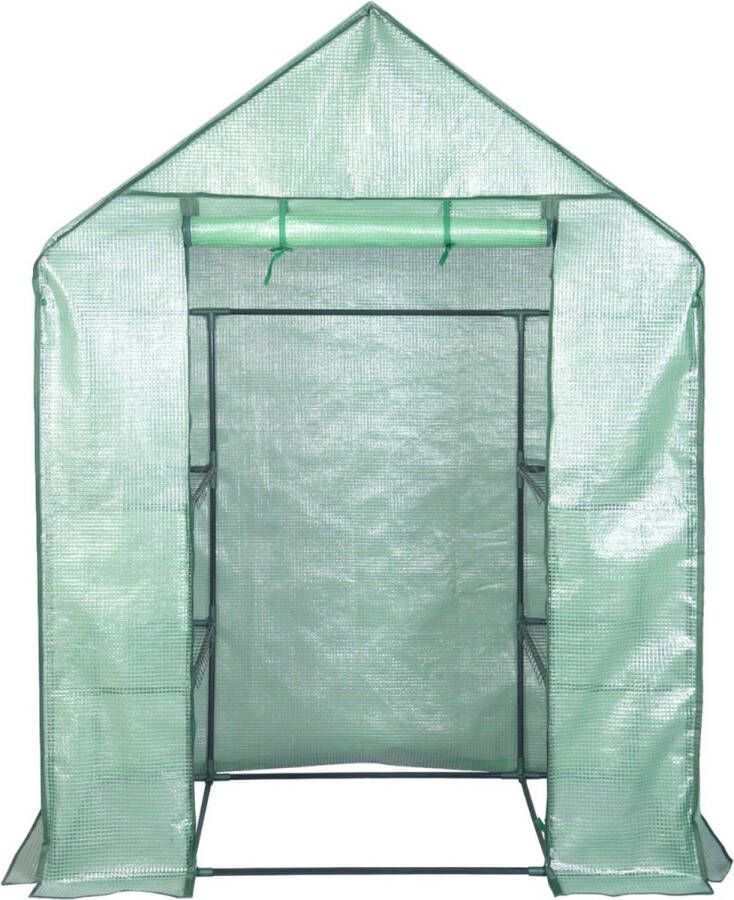 GUTEC Broeikas XL Kweekbak 18 Schappen Kweekkast Met Folie Tuinkas Muurkas UV-Bestendigd Groen