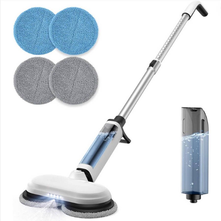 GUTEC Dweilmachine Elektrisch Krachtige Reiniging Met Sprayfunctie Dweilsysteem Draadloze Vloerwissers & Dweilen LED-verlichting Wit