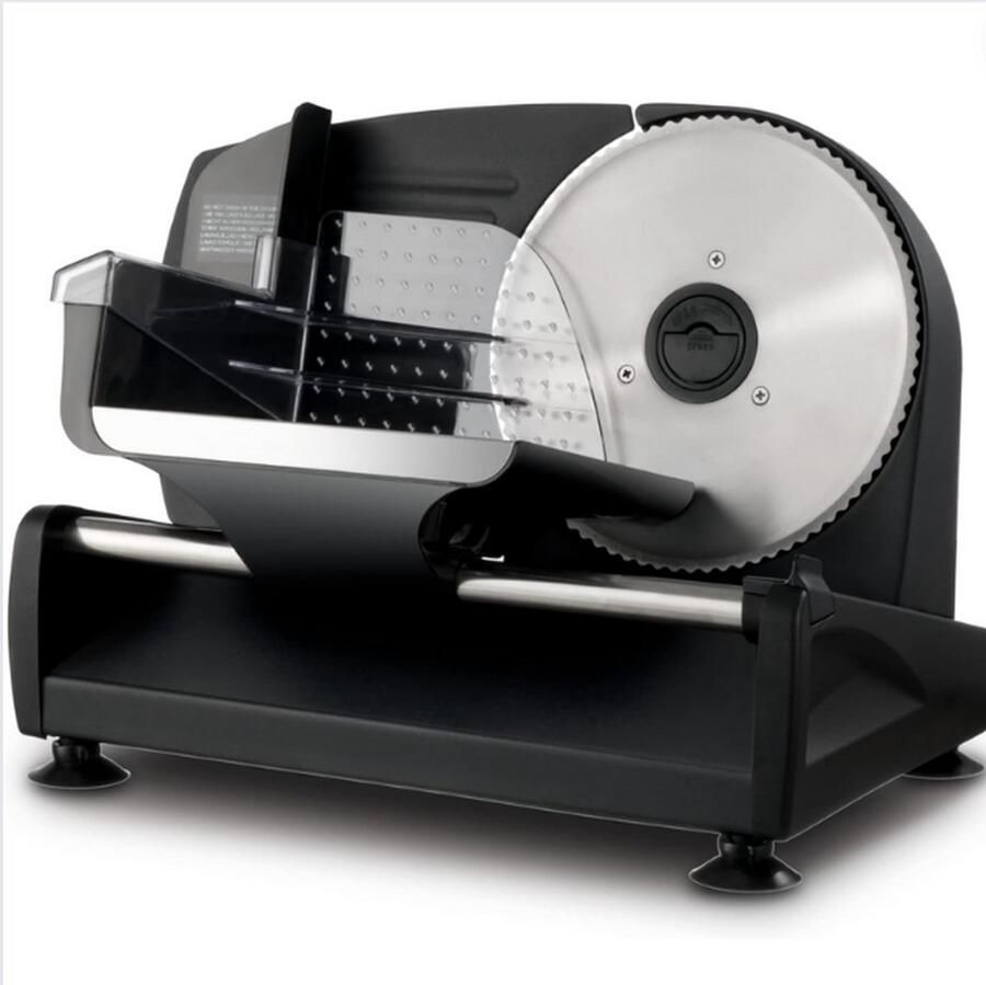 GUTEC Vleessnijmachine voor Thuis Snijmachine Allessnijder Met Aanpasbare Dikte 0-15mm Kaassnijmachine Retro Design Zwart