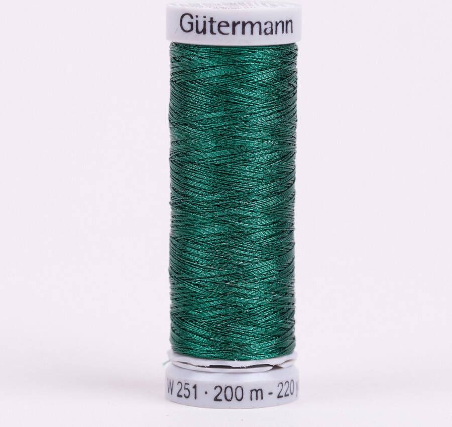 Gütermann Gutermann metallic garen groen no 8095 borduren borduurgaren kerst groen glans glitter 200m