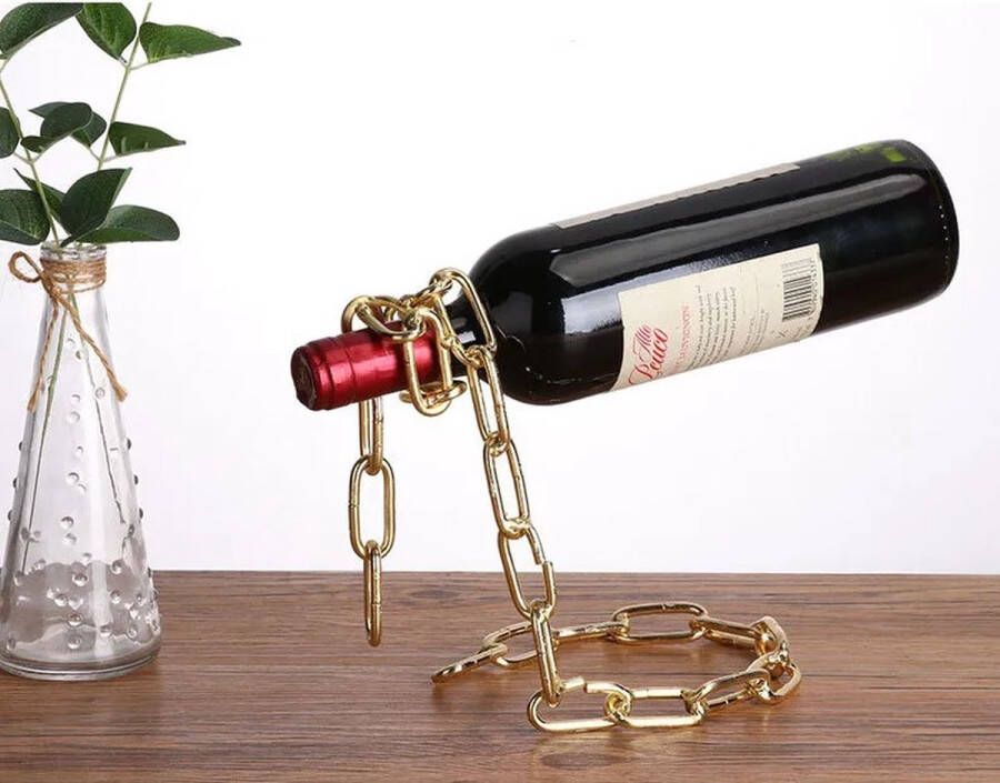 GY E-commerce Wijnhouder Ketting Wijn Wijnkast Houder Wijnsteun Steun Premium decoratie Wijnrek Goud