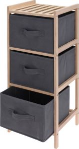 H&S Collection Ambiance Opbergkast met 3 Opbergboxen Grenenhout 65 x 27.5 cm