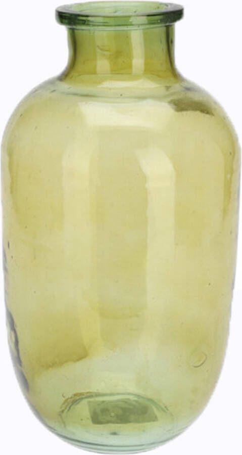 H&S Collection Bloemenvaas San Remo glas groen transparant D18 x H35 cm