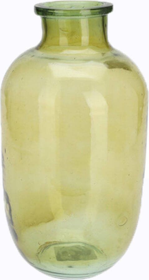 H&S Collection Bloemenvaas San Remo glas groen transparant D18 x H35 cm Vazen