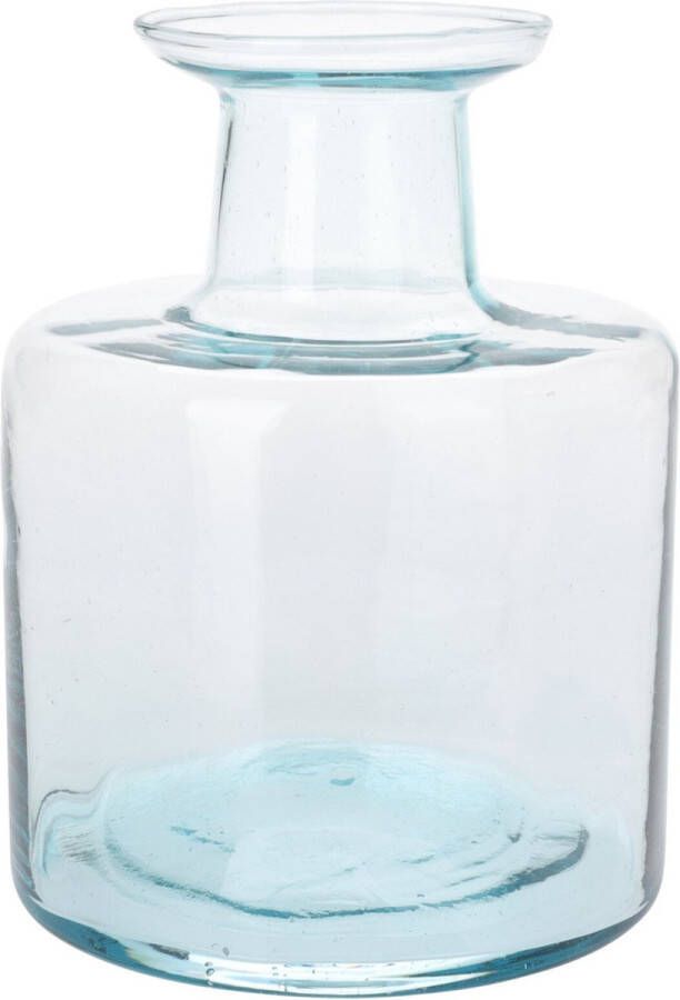 H&S Collection Bloemenvaas Umbrie Gerecycled glas transparant D15 x H21 cm Fles vorm