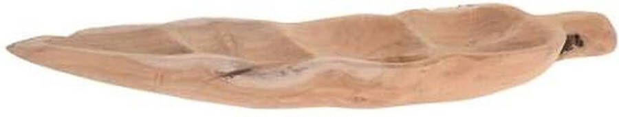 H&S Collection Decoratieve Schaal Bladvorm Teakwortelhout 60cm