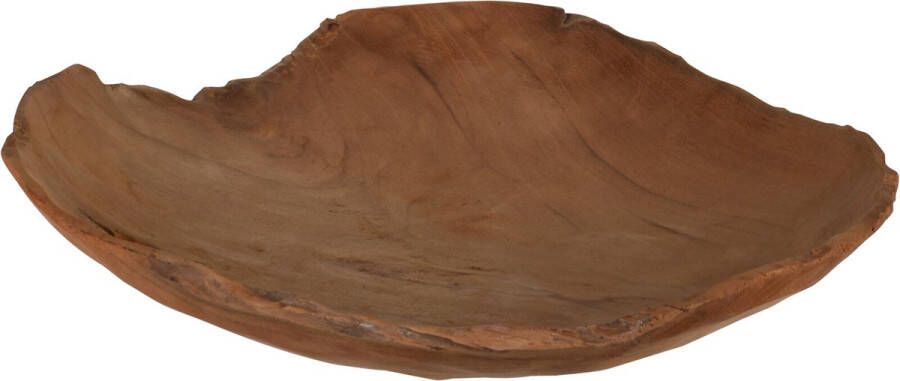 H&S Collection kaarsen plateau decoratie teak hout D30 cm Decoratieve Schaal (binnen)