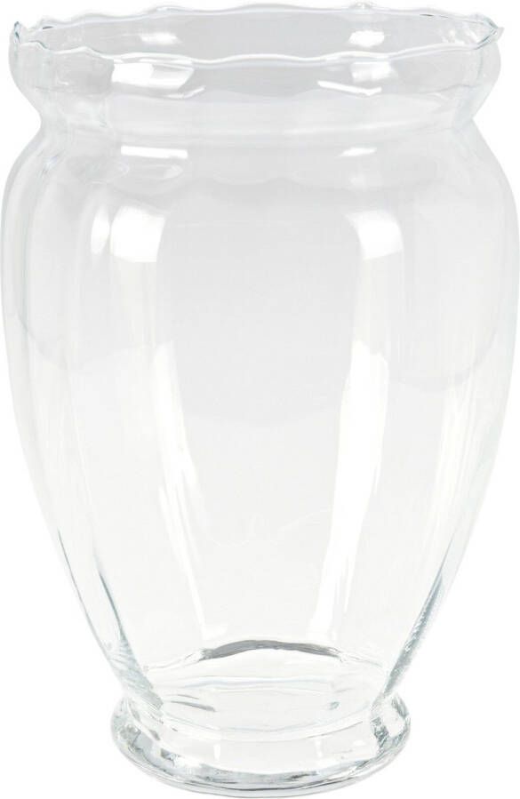 H&S Collection HS Collection Bloemen vaas glas transparant D21 x H35 cm