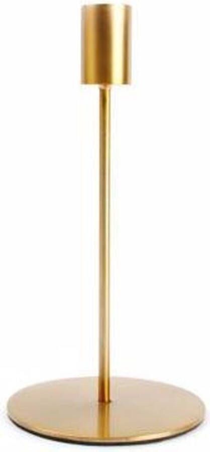 H&S Collection Kandelaar 10xH20cm metaal goud Pillar