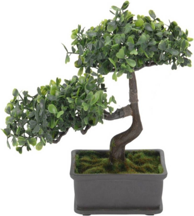 H&S Collection Kunstplant Bonsai boompje in pot Japans decoratie 27 cm Groene blaadjes Kunstplanten