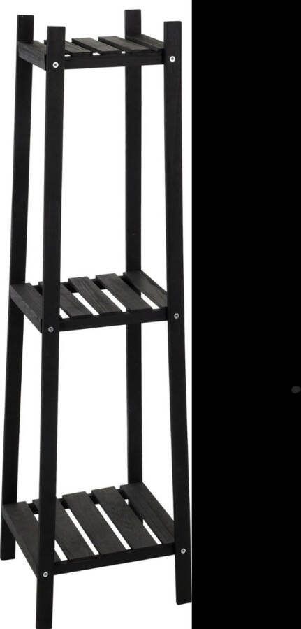H&S Collection Planten etagere hout- zwart- 3 laags